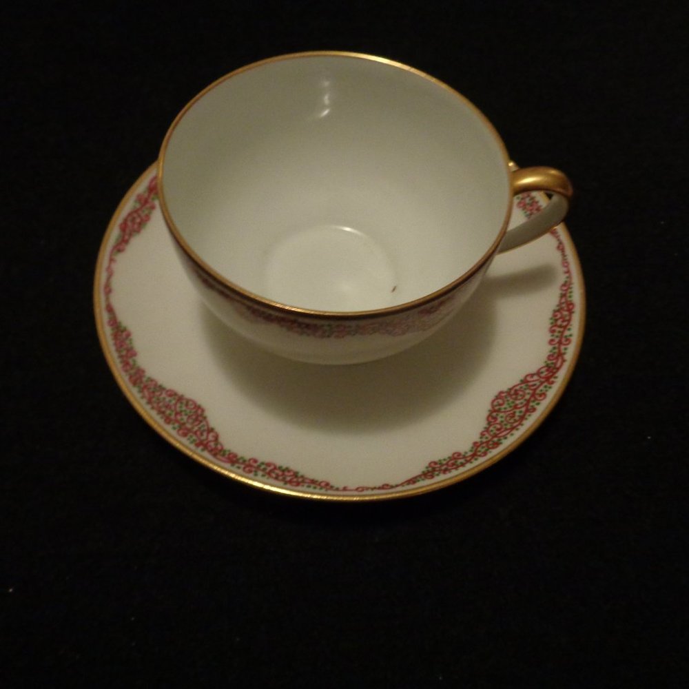 FRENCH VINTAGE EARLY FRENCH BONE CHINA CUP & SAUCER